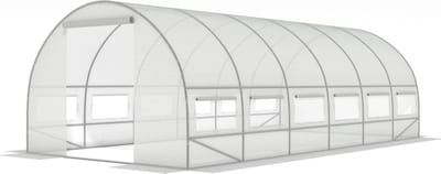 Tunnelkas - met ramen - 600x300x200 cm - wit