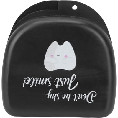 Boîte pour appareil de contention orthodontique Boîte de rangement pour protège-dents Contenant pour prothèse dentaire demi-bouche Boîte portable pour appareils dentaires white
