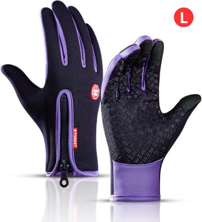 Livano Handschoenen - Touchscreen Handschoenen - Fietshandschoenen - Winter - Heren - Wielrenhandschoenen - Paars - Maat L