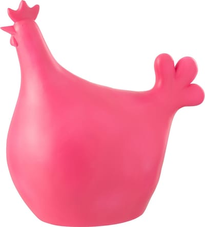 J-Line decoratie Haan Buiten - polyresin - roze
