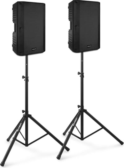 Actieve speakerset - Vonyx VSA150S - Geluidsinstallatie met Bluetooth incl. statieven - 1000W - 15''