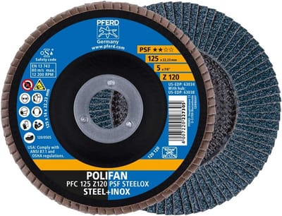 Waaierschijf Conisch 125 mm 10 Stuks voor Staal en RVS