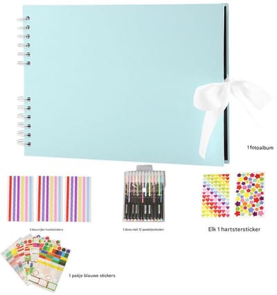 QTTVBTNA -DIY Fotoalbum 80 Pagina’s – Zelf te Versieren Fotoboek met Ringen – Scrapbook Album voor Verjaardag, Baby of Gastenboek