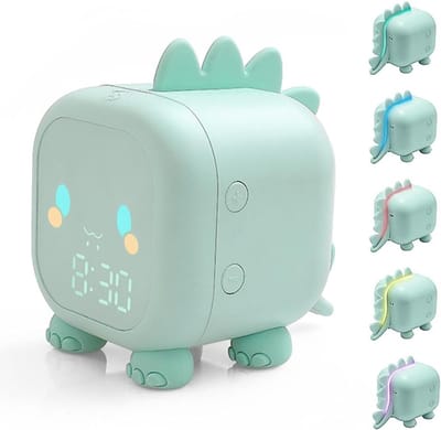 Digitale Kinderwekker met Nachtlampje, Timer en Snooze - Groene Dinosaurus Klok