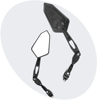 Voltano E-bike Fietsspiegel Groot Links - Zwart - Anti Reflectie Spiegel Fiets - Wegklapbaar - Achteruitkijkspiegel