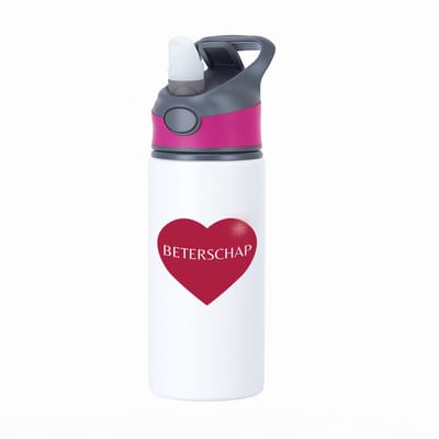 Hacebo® - Beterschap hartje waterfles met rietje roze - Beterschap - iemand die ziek is of iets gebroken heeft - ziek - koorts - snel beter worden - cadeau - beterschap cadeau - kado - gift - geschenk - water fles - 650ML