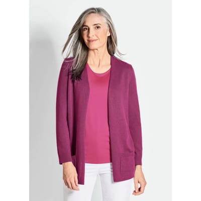 Heerlijk zacht tricot jasje van kasjmier - bessen - Gr. 20 van Goldner Fashion