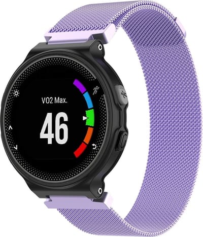 By Qubix - Geschikt voor Garmin Forerunner 220 / 230 / 235 / 620 / 630 / 735 (XT) - Milanese bandje - Small - Paars