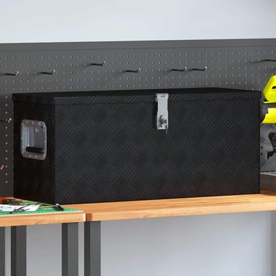 vidaXL - Aluminium - kist - trapezoïde - 70x24x42 - cm - zilverkleurig