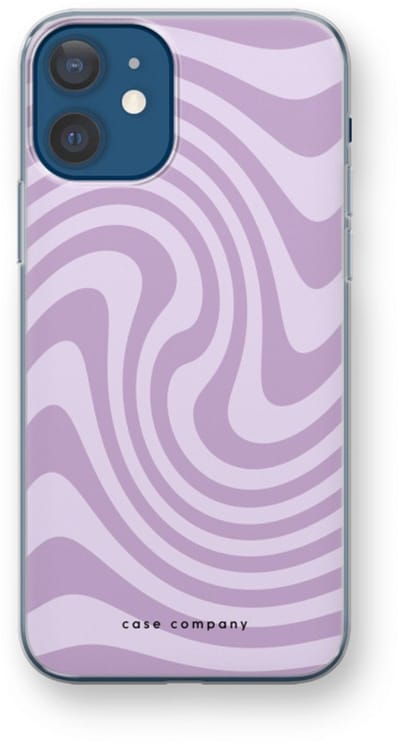 Case Company® - Hoesje geschikt voor iPhone 12 mini hoesje - Swirl Paars - Soft Cover Telefoonhoesje - Bescherming aan alle Kanten en Schermrand