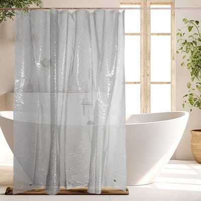 Allecto - Waterdicht Douchegordijn - Badgordijn - Comfortabele Douche-ervaring - 180 x 200 cm - Grijs - Anti-splash - Geschikt voor Bad en Douche