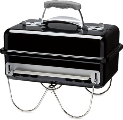 Draagbare Houtskoolbarbecue met Deksel – Inklapbare Poten – Compact en Lichtgewicht – 55 x 28 x 41,5 cm