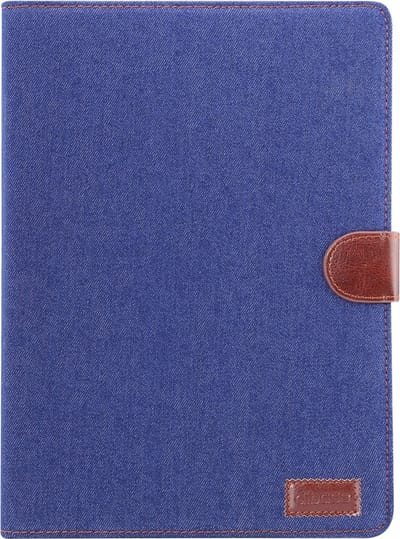 Peachy Wallet Portemonnee Hoes Case Jeansstofprint Kunstleer geschikt voor iPad 10.2 inch - Donkerblauw