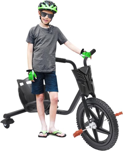 Kinder Drift Scooter - Pedaal Trike - Buiten Spelen - Verstelbaar Stuur - 90x68x60cm - Zwart