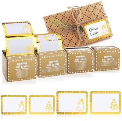 Kerstcadeau Stickers - Zelfklevende Cadeaulabels met Kerstmotieven - 120 Stuks