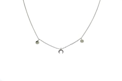 HÕBE – CuernoMoneda Zilver Ketting – Stainless Steel – Gerecycled Edelstaal - Collier – Handgemaakte Sieraad – Accessories – Dames Ketting – Karabijnhaaksluiting