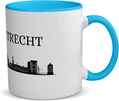 Akyol - utrecht koffiemok - theemok - blauw - Utrecht - toeristen - stad - geschenk - cadeau - kado - 350 ML inhoud