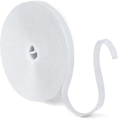 Klittenband kabelbinders 10 m - 10 mm breed - wit - ideaal voor kabelbeheer - SnelShoppen