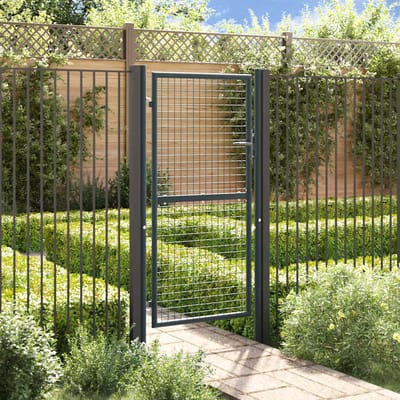 vidaXL - Tuinhek - van - gaas - gegalvaniseerd - staal - 100x175 - cm - grijs