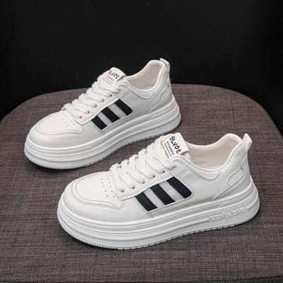 Leren Platform Witte Schoenen Kinderen Zomer Nieuw Veelzijdig Verhogende Board Schoenen Mesh Ademend Casual Sportschoenen 35