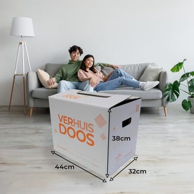 Set van 10 Stevige Verhuisdozen - 52L Inhoud, 40kg Draagvermogen, Zelfsluitend en Stapelbaar