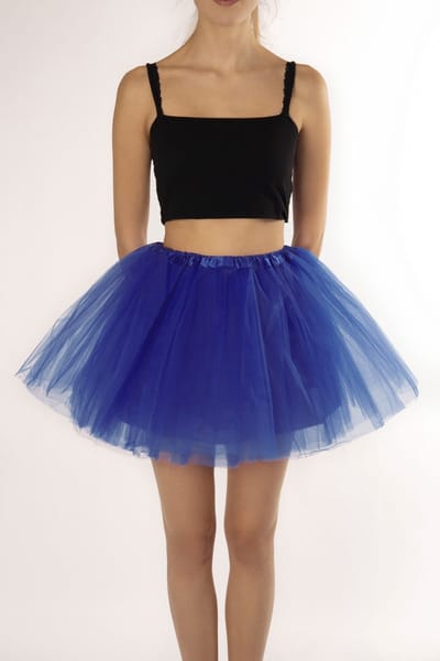 KIMU® Tutu Konings Blauw Tule Rokje - Maat M L - 164 170 176 - Donkerblauwe Petticoat Rok Dames - Zeemeermin Pauw Prinses Danseres Festival
