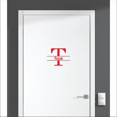 Deursticker Met Naam -  Tuur - Rood