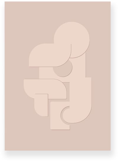 Poster 20x30 cm - Abstracte Vormen - Beige - Minimalistisch - Japandi - Muurdecoratie - Wanddecoratie