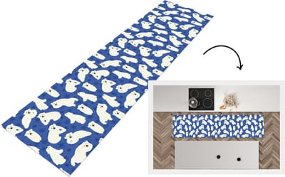 Keukenloper - Loper keuken - Sneeuw - IJsbeer - Dieren - Winter - Patroon - 200x50 cm - Keukenloper vinyl