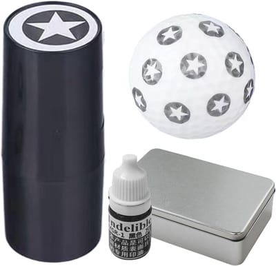 Golfbal Stempel - Markeer Stempel - Golfbal Markeren - Sneldrogende Inkt - 5.3 x 1.9 cm - Zwart