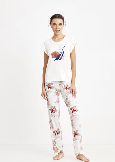 Nautica - Dames Pyjama Set, Korte Mouwen - S
