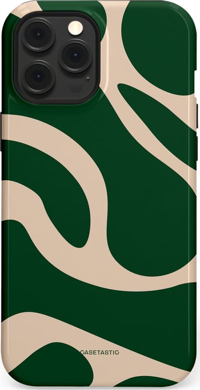 Casetastic hoesje geschikt voor Apple iPhone 12 Pro Max - MagSafe - Dubbellaagse bescherming - Groen Bos en Zand Duinen - Fashion Case - Donkergroen Zand