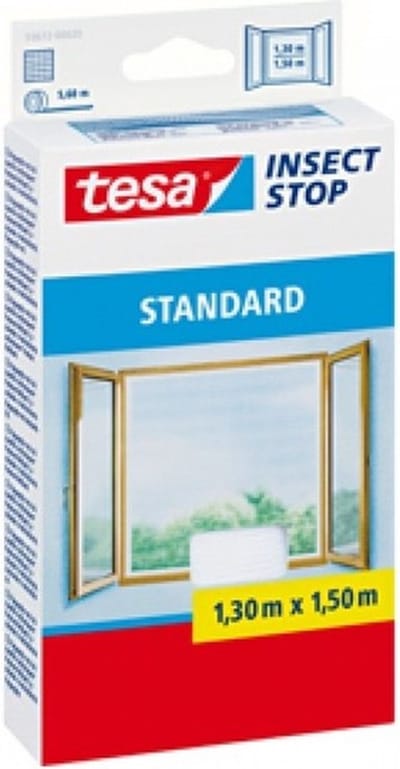 Set van 2x stuks Vliegen/insecten opzet raam horren 1,5 x 1,3 m - Tesa insectenwerende hordoeken met klittenband
