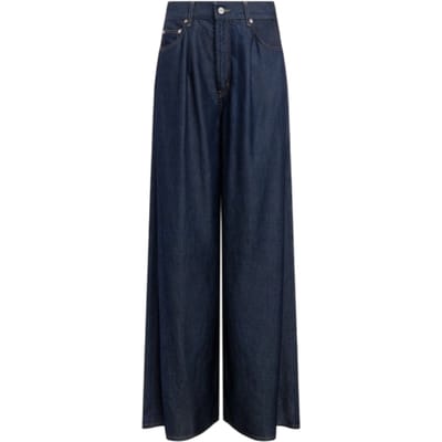 jeans vrouw Dondup - jeans 5 brede beenzakken - blauw