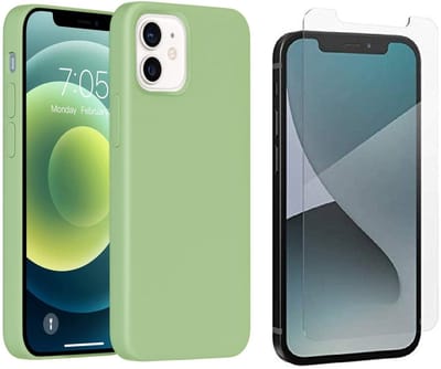 Hoesje Geschikt voor iPhone 12 Mini Hoesje - Soft Nano siliconen cover TPU backcover - Groen met 1x Screenprotector