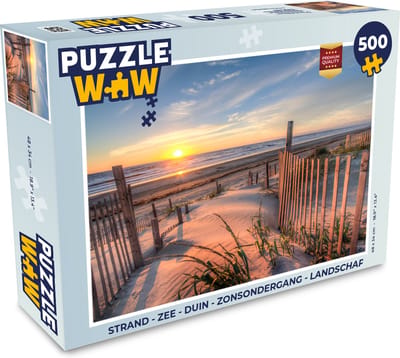 Puzzel Strand - Zee - Duin - Zonsondergang - Landschap - Legpuzzel - Puzzel 500 stukjes