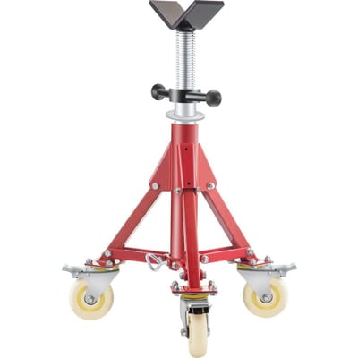 Pijpenstandaard, Pijpsteunstandaard, V-kop Pijpenstandaard Verstelbare Hoogte 20-37 Inch, Pijpsteunstandaarden met Wielen 882 LB, Opvouwbare Draagbare Pijpenstandaarden 1/8 tot