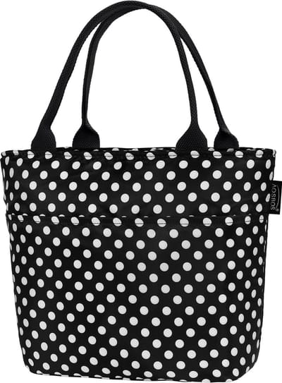 koeltas, lichte lunchtas, mini-lunchtas voor dames, isolatietas voor werk, school, opvouwbaar, ontbijttas, waterdicht, maaltijd preptas, ritssluiting, luch bag voor dames, punt zwart