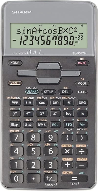 Wetenschappelijke Rekenmachine - Technisch Rekenhulp - Studie en Werk - 2-Regelig Display - 16.1 x 8 cm - Zwart
