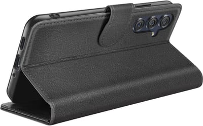 Zanae, Hoesje geschikt voor Galaxy M55 - Wallet Case met Stand & Magneetsluiting, Zwart