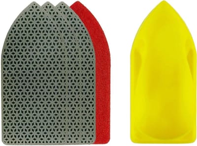 Diamanten Schuurblok - Polijstpad Sponsrug - Randjes Gladmaken - Kogelvormig Ontwerp - 4 Stuks 200# - Rood