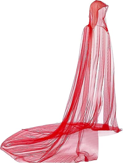Dames Tulle Cape met Kap, Lange Mesh Cape voor Halloween, Bruiloften en Cosplay, Middeleeuwse Stijl
