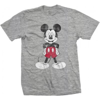 Disney Katoenen T-shirt voor volwassenen Mickey Mouse Pose (Grijs)