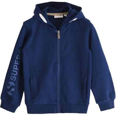 Superga Kinder/Kids Mouwopdruk Volledige Ritssluiting Hoodie (Marine)