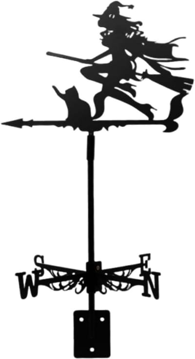 Windvaan Heks - Windrichtingwijzer Spinner - Tuindecoratie - Roterend Ontwerp - 35 x 67 cm - Meerkleurig
