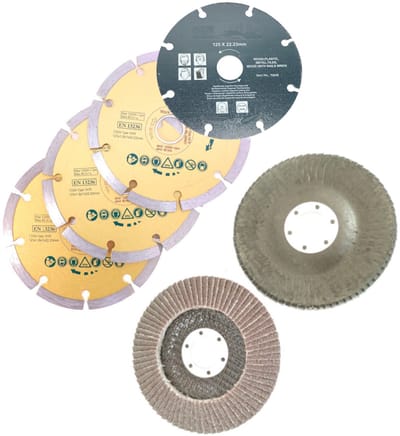 6 Delige 125mm Schijvenset segment diamantschijf, universele doorslijpschijf & lamellenschijf (44)