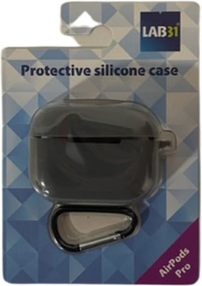 AirPods case voor Airpods Pro - Donker grijs - Siliconen - Opbergcase - Oortjes hoes met haakje - Hoesje - Oordopjes