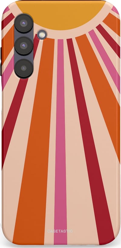 Casetastic Hoesje Geschikt voor Samsung A25 - Stijlvolle Beschermende Duo-layer Case - Retro straal