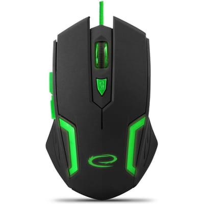Esperanza MX205 FIGHTER - mouse - USB - green - Muis - Optisch - 6 knoppen - Groen