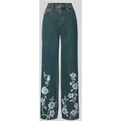 straight fit jeans van katoen
